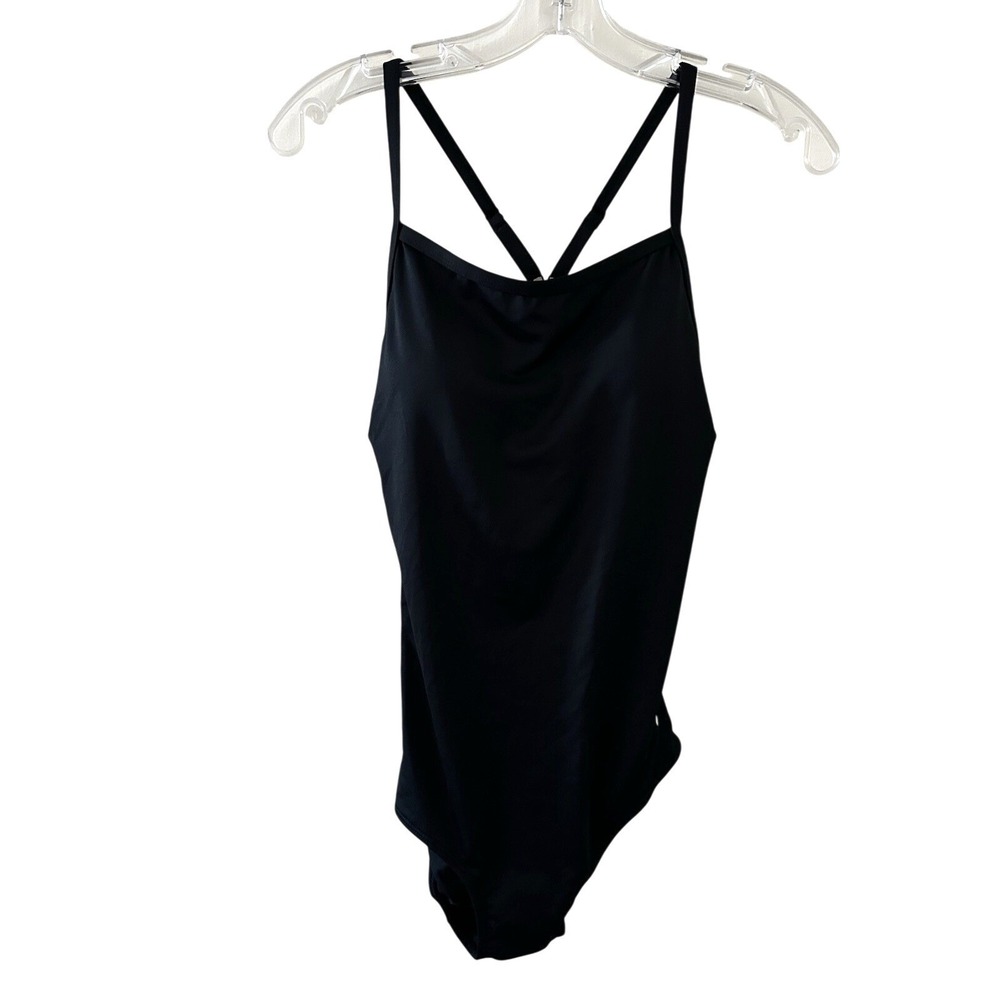 Baleaf Womens One Piece Swimsuit Black UPF 50+ Adjustable Crossback Training 36 - Picture 1 of 6